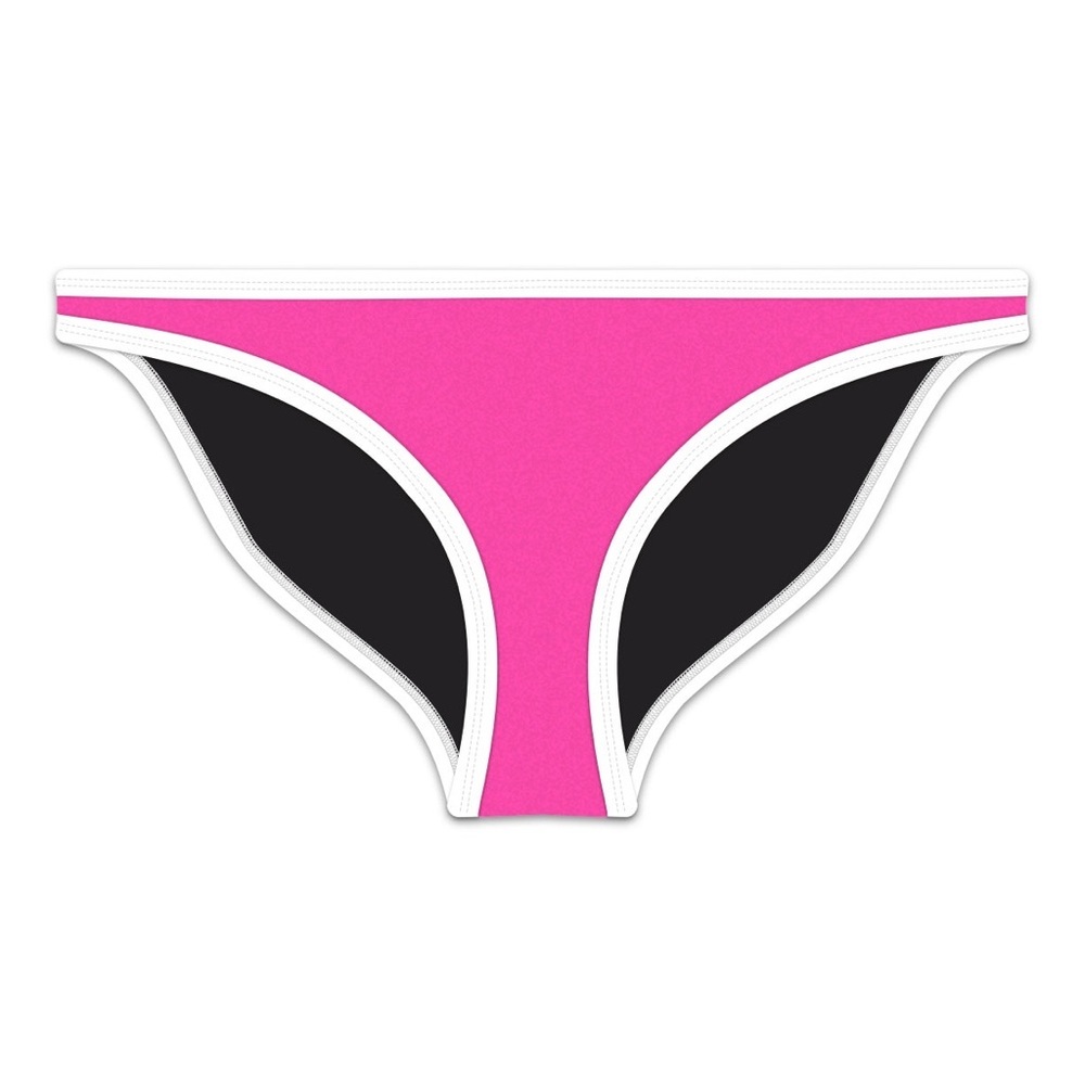 NWOT Hoaka Neon Pink Cheeky Mesh Bikini Swim Suit Bottoms Size XS